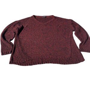 George Women's 2X Cozy Soft Warm Burgundy Sweater Elbow Patch​​​​​